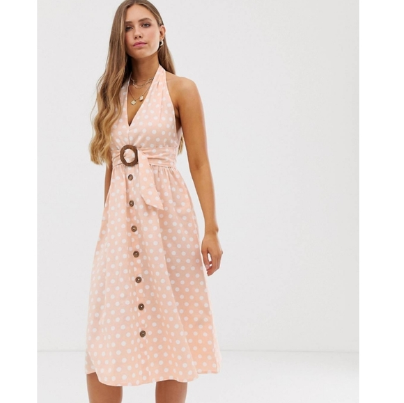 New With Tags Halter Dress Midi Size 4 - Picture 2 of 7